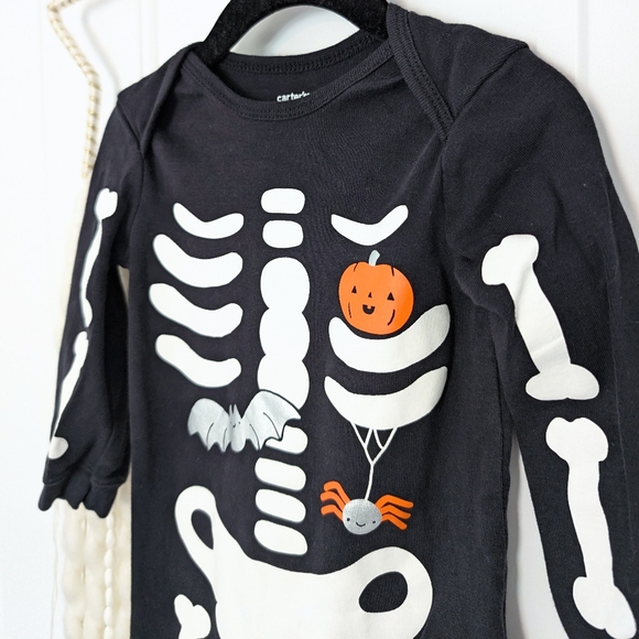 Carter's Skeleton Halloween Romper, 18m - Picture 2 of 6